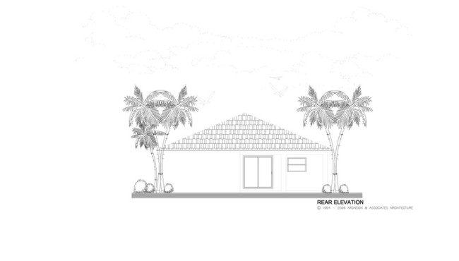 House Plan Rear Elevation View