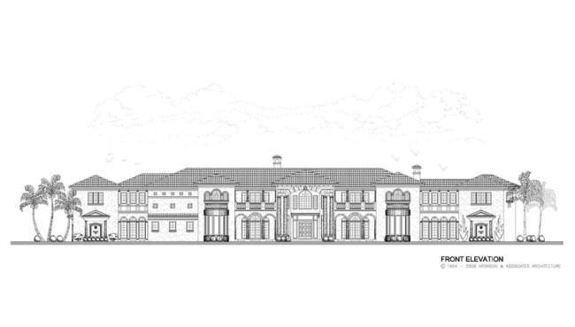 Large Home Floor Plan Front Elevation View