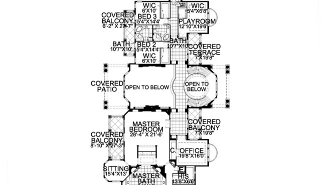 Large Second Floor Home Floor Plan