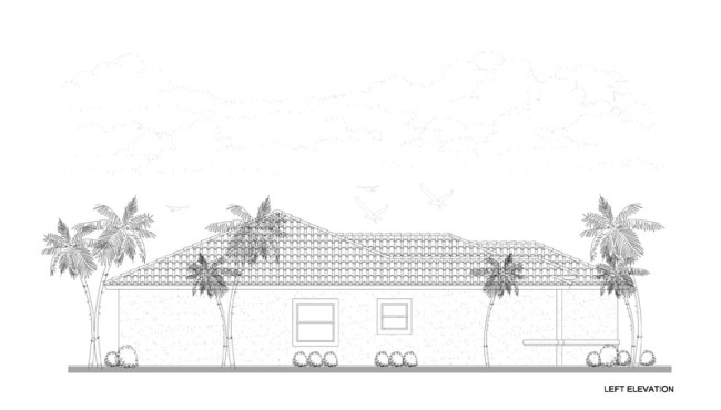 Left Side Elevation View of Home