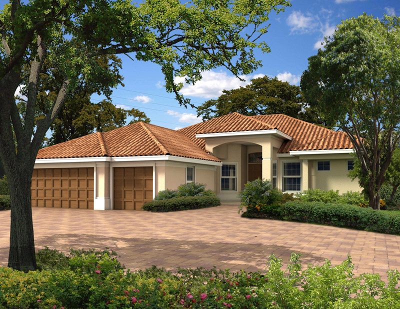  One  Story  Classic Florida  Mediterranean House  Plan  2859 9813