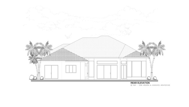 House Plan Rear Elevation View
