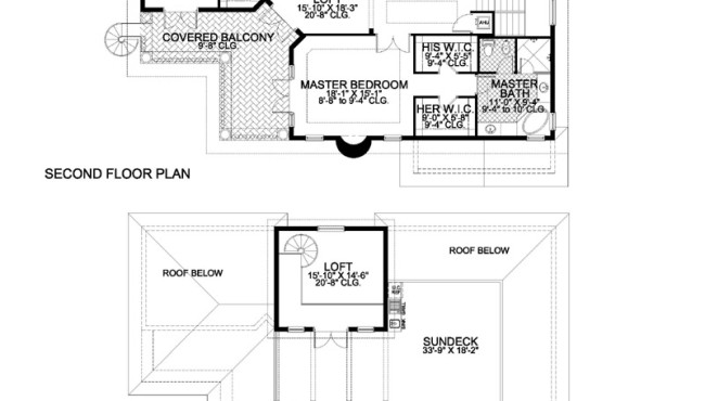 Upper Level Home Plan