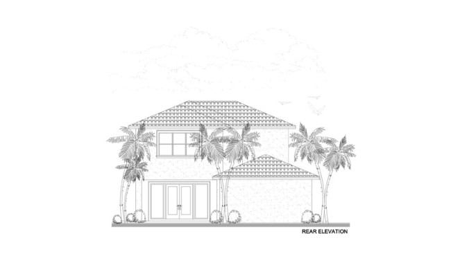 Rear Elevation View of Home