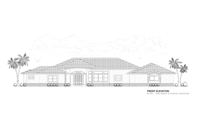 Front Elevation View of Luxury Home