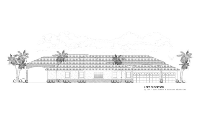 Left Elevation View of Luxury Home