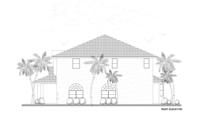Right Side Elevation View of Home