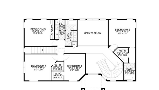 Second Floor of House Plan