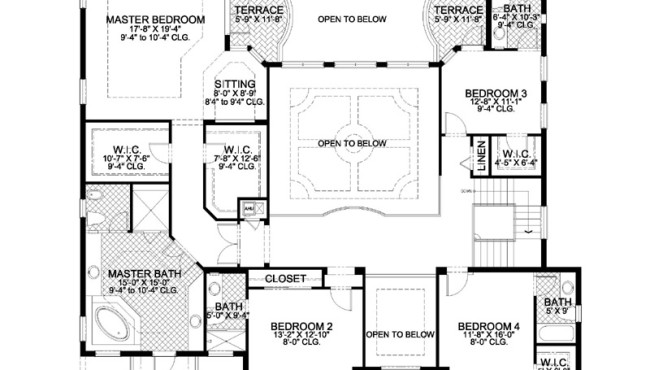 Second Floor Luxury Home Plan