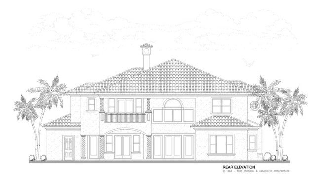 Rear Elevation View of Home