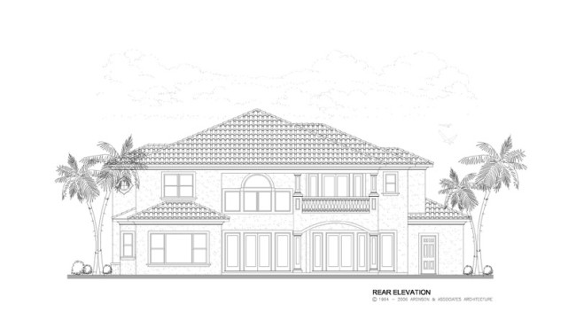 Two Story Rear Elevation View