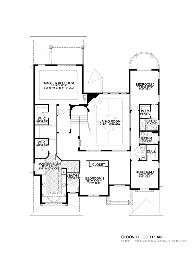 2 Story Waterfront Home Floor Plan Mediterranean Style 5031 0611