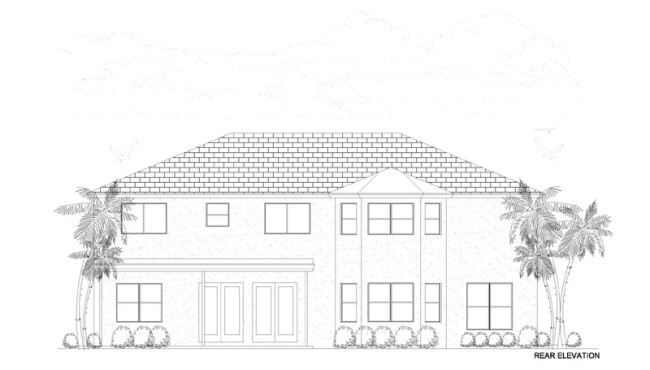 Rear Elevation Home Plan View