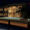 Night Time View of Custom Home