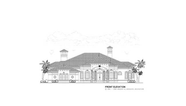 Front Elevation View of Luxury Home